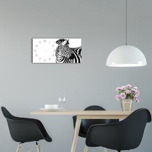 Skleněné hodiny na stěnu tiché Zebra ve sněhu pl_zsp_60x30_f_121577688