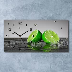 Skleněné hodiny na stěnu Limetka ve vodě pl_zsp_60x30_f_122795664