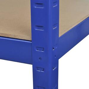 Ocelový regál vhodný na ukládání nářadí - modrý | 90x40x180 cm