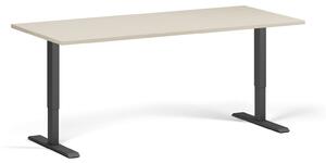 Výškově nastavitelný stůl, 1 motor, 745 - 1235 mm, deska 1800 x 800 mm, černá podnož, bříza