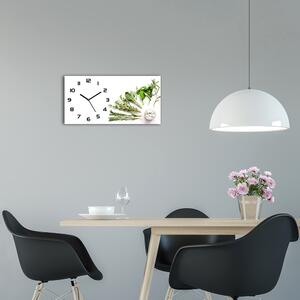 Moderní skleněné hodiny na stěnu Bylinky pl_zsp_60x30_f_125344831
