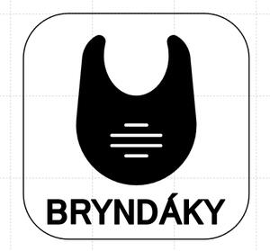 Označto Nálepka do šatny, štítek na šatní boxy - Bryndáky - Černé písmo na průhledném podkladu