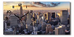 Skleněné hodiny na stěnu New York ptačí pohled pl_zsp_60x30_f_126216157