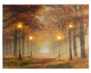Nástěnná malba lesní cesta, 4 LED, 30 x 40 cm