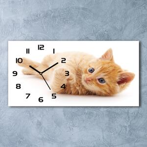 Moderní skleněné hodiny na stěnu Červená kočka pl_zsp_60x30_f_126034635