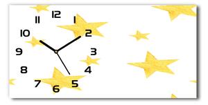 Skleněné hodiny na stěnu tiché Žluté hvězdy pl_zsp_60x30_f_127105931