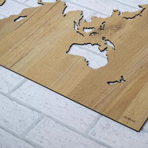DUBLEZ | Dřevěná mapa světa na zeď - obraz