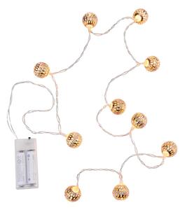 ORIENTAL LIGHTS Světelný řetěz s USB kovové koule 10 světel