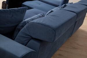Designová rohová sedačka Heimana 308 cm tmavě modrá - levá