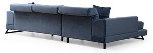 Designová rohová sedačka Heimana 308 cm tmavě modrá - levá