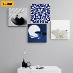 Set obrazů Feng Shui v bílo-modrém provedení