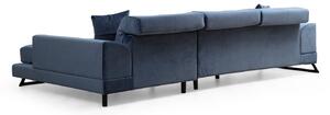 Designová rohová sedačka Heimana 308 cm tmavě modrá - pravá