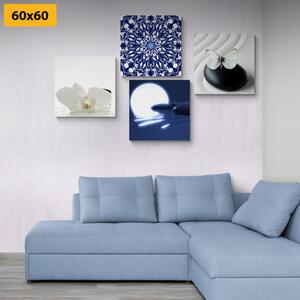 Set obrazů Feng Shui v bílo-modrém provedení