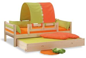 Dětská postel jednolůžko DOMINO se zábranou D902 - OZ, masiv smrk