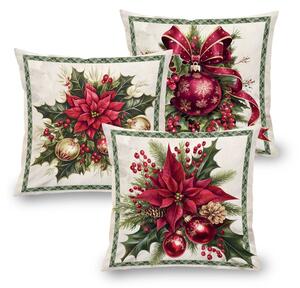 Sada 3 ks povlaků na polštářky CHRISTMAS STAR 45 x 45 cm