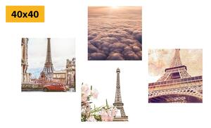 Set obrazů Eiffelova věž v Paříži