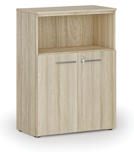 Kombinovaná kancelářská skříň PRIMO WOOD, 800 x 420 x 1087 mm, dub přírodní
