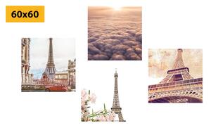 Set obrazů Eiffelova věž v Paříži
