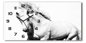 Moderní skleněné hodiny na stěnu Bílý kůň pl_zsp_60x30_f_14270832