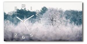 Moderní skleněné hodiny na stěnu Stromy zima pl_zsp_60x30_f_142936706
