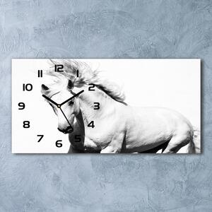 Moderní skleněné hodiny na stěnu Bílý kůň pl_zsp_60x30_f_14270832