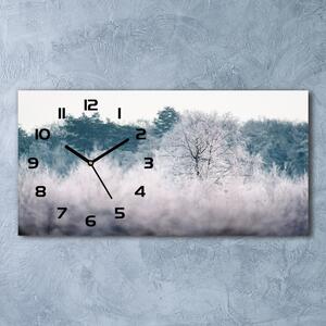 Moderní skleněné hodiny na stěnu Stromy zima pl_zsp_60x30_f_142936706