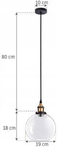 Toolight - Skleněné závěsné svítidlo Verto B, APP044-1CP, černá, OSW-00136