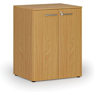Kancelářská skříň s dveřmi PRIMO WOOD, 2 police, 800 x 640 x 1027 mm, buk