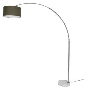 Ocelová stojací lampa s tmavě zeleným stínidlem 50 cm - XXL