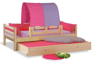 Dětská postel jednolůžko DOMINO se zábranou D902 - RF, masiv smrk
