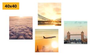 Set obrazů Londýn s východem slunce