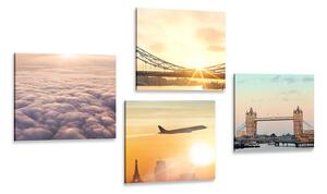 Set obrazů Londýn s východem slunce