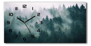Skleněné hodiny na stěnu tiché Mlha nad lesem pl_zsp_60x30_f_167720092