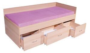 Vyvýšená dětská postel s úložným prostorem GAMA, 90x200
