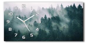 Skleněné hodiny na stěnu tiché Mlha nad lesem pl_zsp_60x30_f_167720092