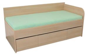 Rohová vyvýšená postel s úložným prostorem EMA, 90x200