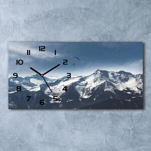 Skleněné hodiny na stěnu Paragliding Alpy pl_zsp_60x30_f_175499481