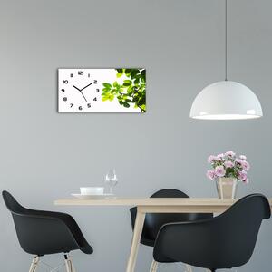 Moderní skleněné hodiny na stěnu Listí pl_zsp_60x30_f_178793479