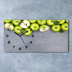 Skleněné hodiny na stěnu tiché Zelená jablka pl_zsp_60x30_f_177833879