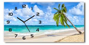 Skleněné hodiny na stěnu Tropická pláž pl_zsp_60x30_f_178941765