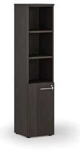 Kombinovaná kancelářská skříň PRIMO WOOD, dveře na 2 patra, 1781 x 400 x 420 mm, wenge