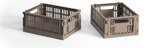 HAY Úložný box Colour Crate Mini set 2ks, warm grey