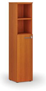 Kombinovaná kancelářská skříň PRIMO WOOD, dveře na 3 patra, 400 x 420 x 1781 mm, třešeň