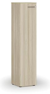 Úzká kancelářská skříň PRIMO WOOD, 1781 x 400 x 420 mm, dub přírodní