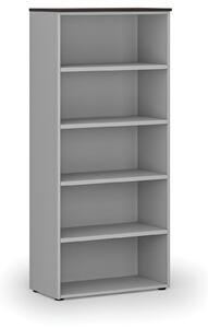 Kancelářský regál PRIMO GRAY, 1781 x 800 x 420 mm, šedá/wenge