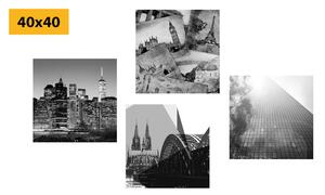 Set obrazů města v zajímavém provedení
