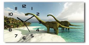 Skleněné hodiny na stěnu Dinozaury na pláži pl_zsp_60x30_f_19541737