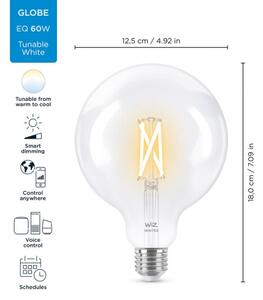 LED Stmívatelná žárovka G125 E27/7W/230V 2700-6500K CRI 90 Wi-Fi - WiZ