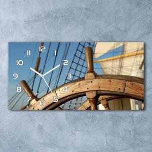 Skleněné hodiny na stěnu Kormidlo na plachetnici pl_zsp_60x30_f_24585214