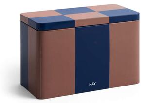 HAY Plechová dóza Tin Container Medium, brown and midnight blue